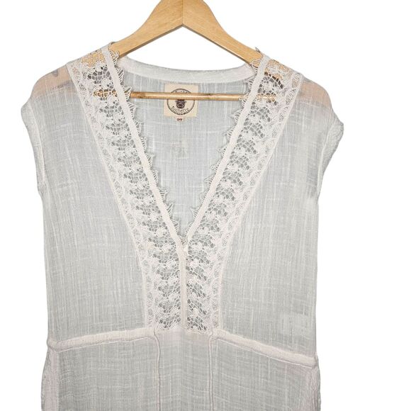 MUCHE ET MUCHETTE Boho Gauze Cover Up Cottagecore Open Sides Semi Sheer Beach - Picture 2 of 9